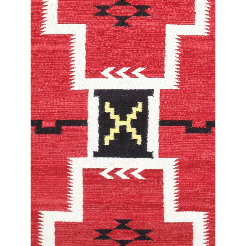 Pasargad Home Tuscany Reversible Wool Red Area Rug - 6' 3'' X 8'10''