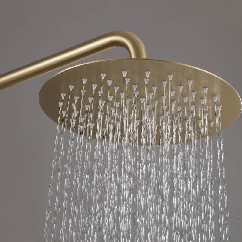 47"H 3-Function 304 Stainless Steel Wall-Mounted Outdoor Shower System