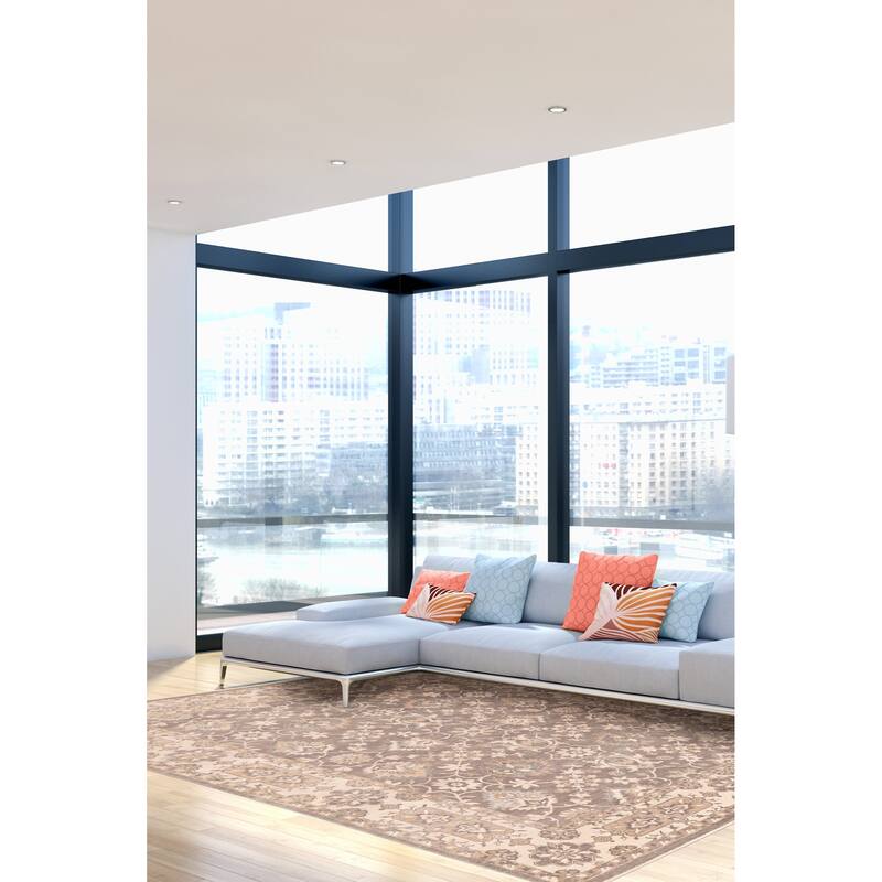 ECARPETGALLERY Hand-knotted Mirzapur Dark Grey Wool Rug - 7'11 x 9'10