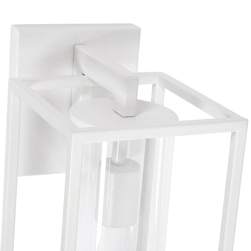 2 Pack Metal 1-Light Clear Glass Outdoor Wall Sconce Light