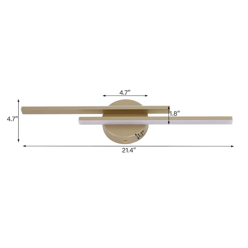 Modern 2-Light Dimmable Bathroom LED Vanity Light