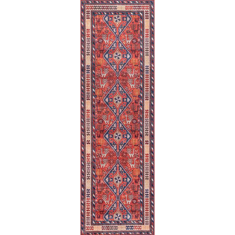 Nuloom Damaris Splashguard Medallion Machine Washable Area Rug