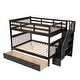 preview thumbnail 3 of 10, Full-Over-Full Stairway Wood Bunk Bed with Drawer,Storage and Guard Rail for Bedroom,Maximized Storage SpaceEspresso
