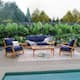 Option Natural Teak/Navy Cushion