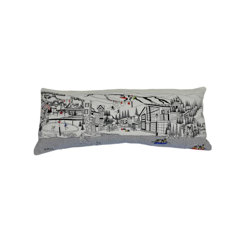 HomeRoots 35" White Vail Daylight Skyline Lumbar Decorative Pillow