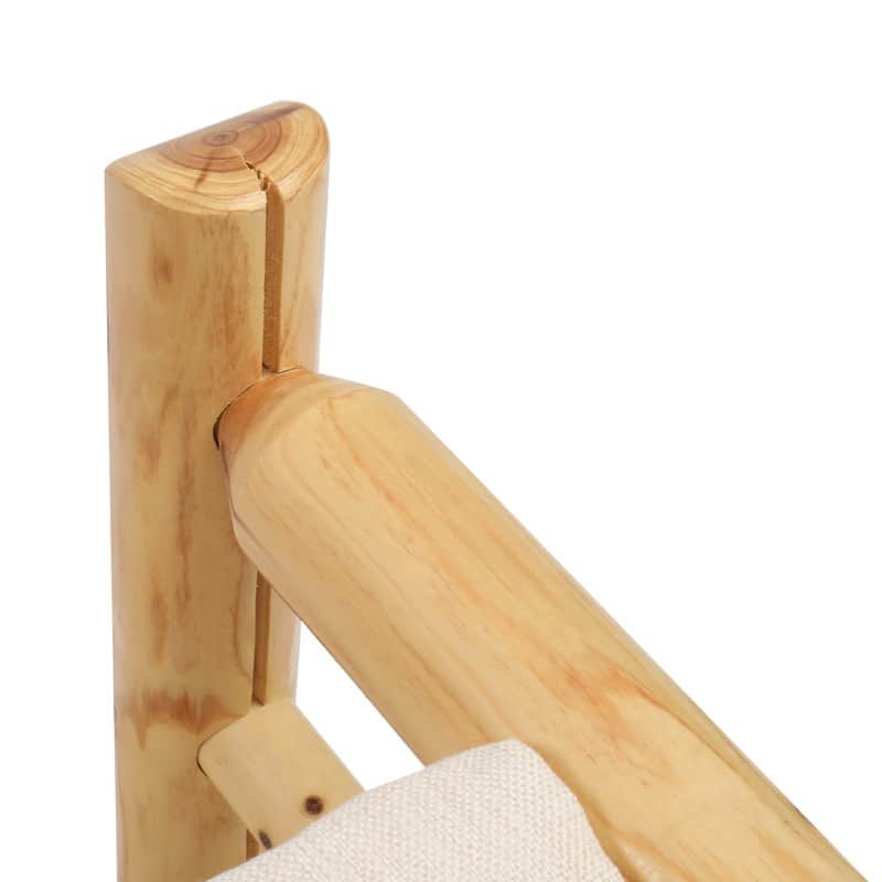 Cedar 4-Piece Wood Patio Conversation Set with Beige Cushions for Afternoon Tea & Conversation