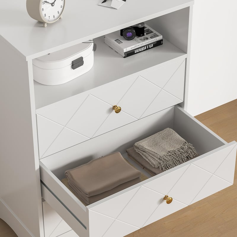 3-Drawer Dresser with 2 Floating Shelves