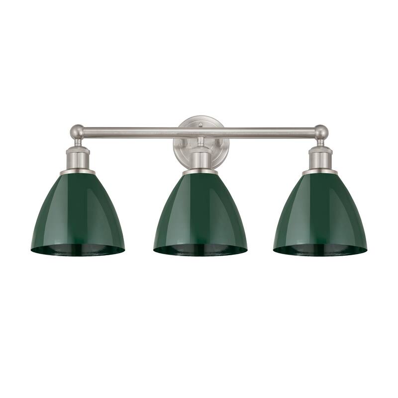 Innovations Lighting Plymouth Dome - 3 Light 26" Bath Vanity Light - Green/Satin Nickel