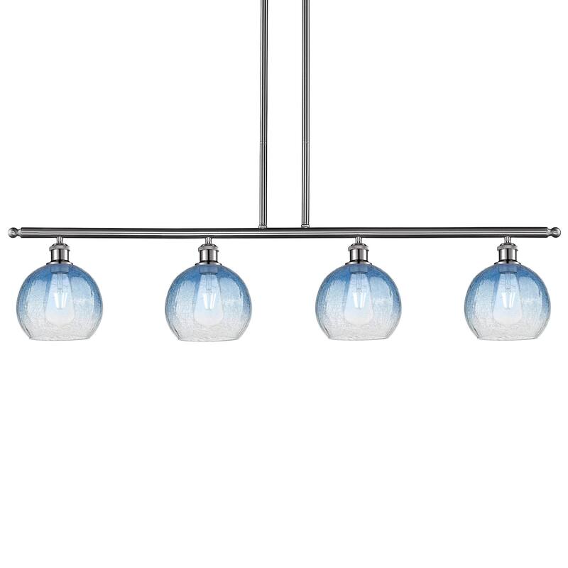 Innovations Lighting 516-4I-11-48 Brookhaven Globe Linear Brookhaven - Brushed Satin Nickel / Sapphire Blue