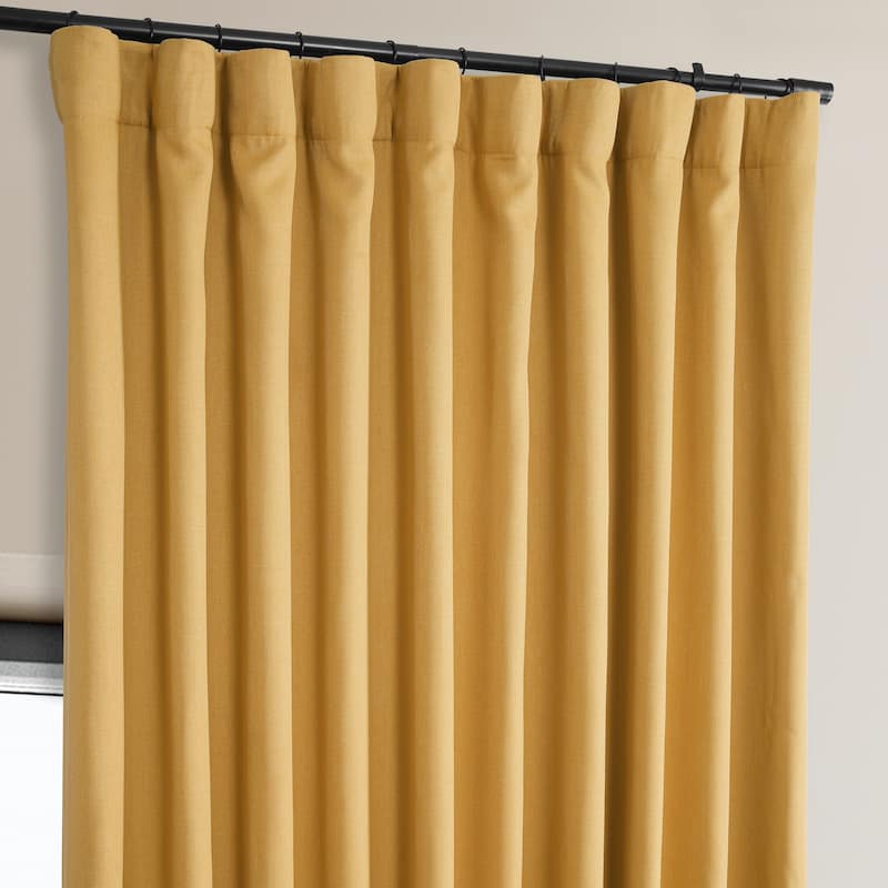 Exclusive Fabrics Faux Linen Extra Wide Room Darkening Curtains Panel - Versatile Privacy Drapery for Wide Windows (1 Panel)