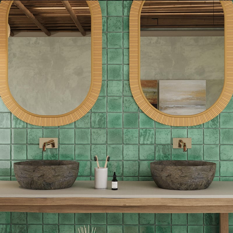Merola Tile Menorca Lake 4" x 4" Ceramic Wall Tile - Case (60 Tiles)