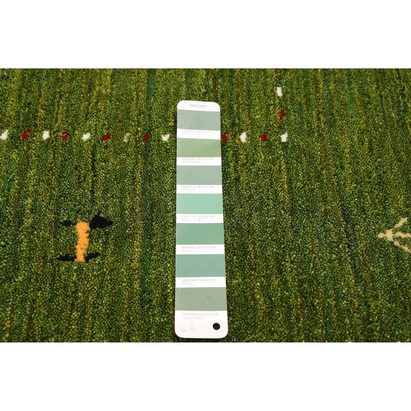 ECARPETGALLERY Hand Loomed Kashkuli Gabbeh Green Wool Rug - 5'1 x 7'11