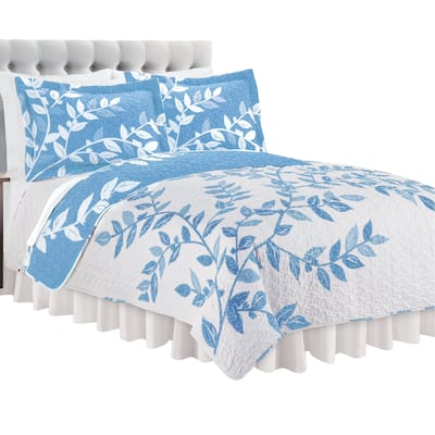 Unique Reversible Tonal Branches and Leaves Quilt