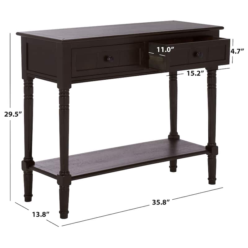 SAFAVIEH Camilla Grey 2-Drawer Console Table - 35.8" x 13.8" x 29.5" - 36"W x 14"D x 30"H