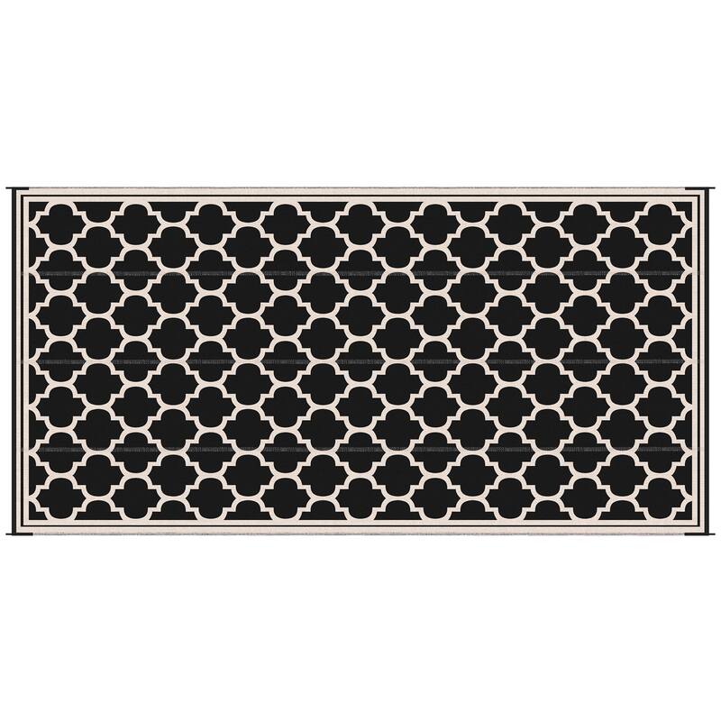 Outsunny Reversible Outdoor RV Rug, Patio Floor Mat, Plastic Straw Rug for Backyard, Deck, Picnic, Beach, Camping