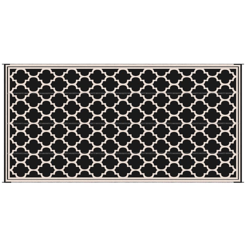 Outsunny Reversible Outdoor RV Rug, Patio Floor Mat, Plastic Straw Rug for Backyard, Deck, Picnic, Beach, Camping