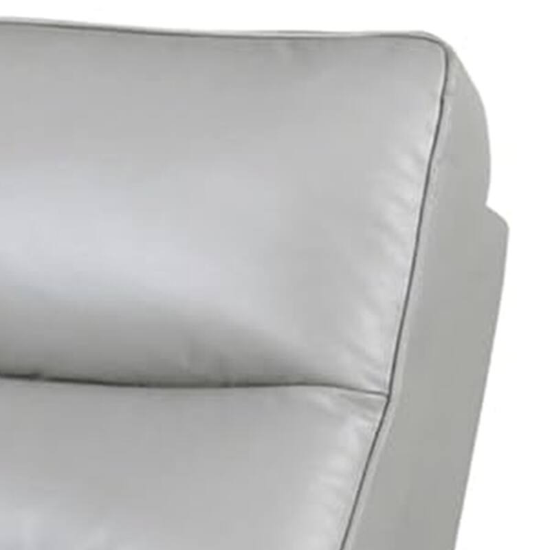 Teren Power Recliner Loveseat, 63 Inch, Gray Grain Leather, Cuphoders