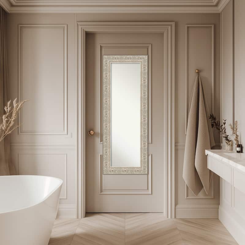 Luxe Non-Beveled Framed Full-Length On the Door Mirror