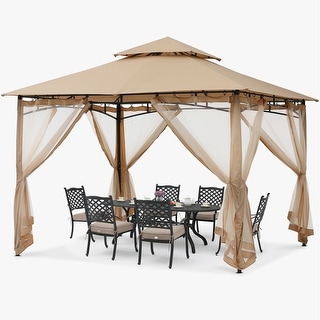 ABCCANOPY Patio Outdoor Gazebo for Double Roof Soft Canopy