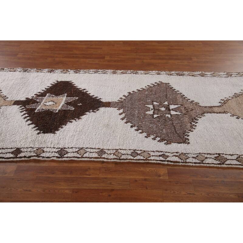 Natural Dye Oriental Anatolian Turkish Runner Rug Handmade Wool Carpet - 4'0"x 13'4"