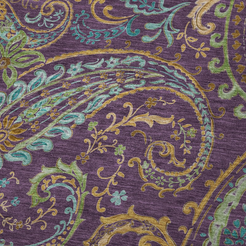 Premium Machine Washable Paisley Sherpa Throw Blanket