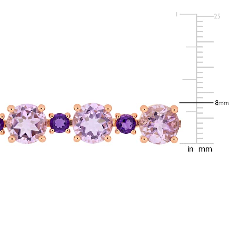 Miadora Rose Plated Sterling Silver Rose de France African-Amethyst Bracelet