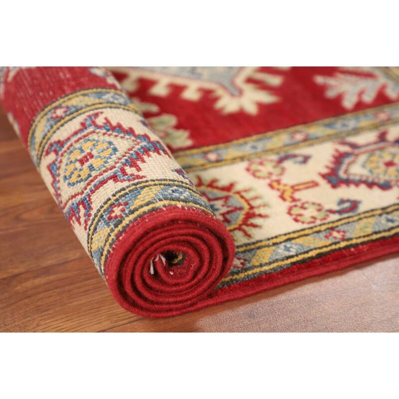 Oriental Red Kazak Accent Rug Handmade Wool Carpet - 2'9" x 4'3"