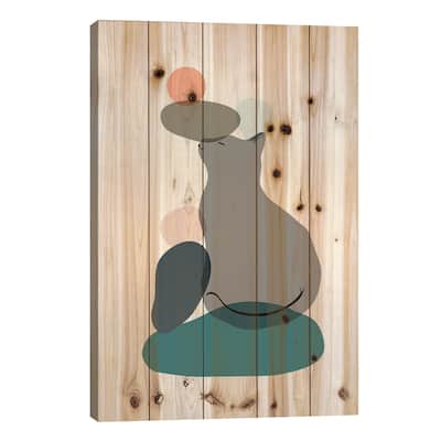 Cat Landscape LIX Print On Wood by Lim Heng Swee - Multi-Color