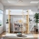 preview thumbnail 1 of 36, Stylish & Simple Twin Size Wood Loft Bed With Built-in Storage Cabinet and Cubes, Foldable desk, Sturdy Construction, White White