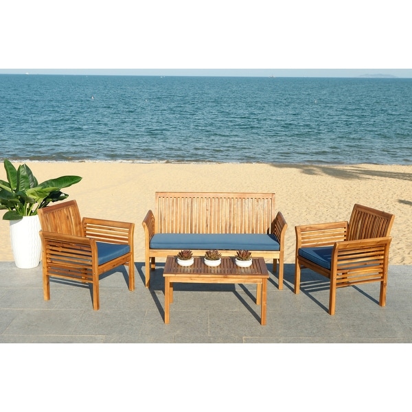 Safavieh Outdoor Living Carson 4 Pc Outdoor Set - Teak ... Safavieh Outdoor Living Carson 4 Pc Outdoor Set - Teak ... on Safavieh Outdoor Living Montez 4 Piece Set id=60852