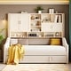 preview thumbnail 2 of 18, Convertible Twin Daybed with LED Armrests, Storage Shelving & Pop-Up Trundle by Harper&Bright Designs