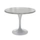 preview thumbnail 20 of 25, Verve Dining Table with a 36" Round Tabletop in White Steel Pedestal White