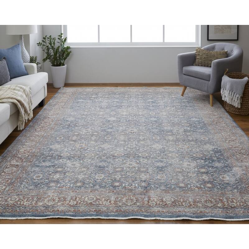 Wepu Power Loomed Floral Traditional Stain Resistant Low Pile Durable Area Rug By HomeRoots - 2' x 3'