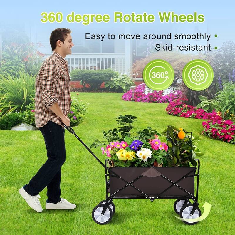 Heavy Duty Folding Portable Hand Cart with Removable Canopy N/A Bed