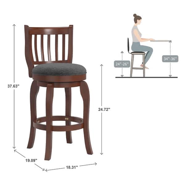 Ali Modern Linen High Back Swivel Stool by iNSPIRE Q Classic