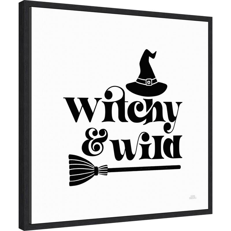 Halloween Typography I by Laura Marshall Framed Canvas Wall Art Print