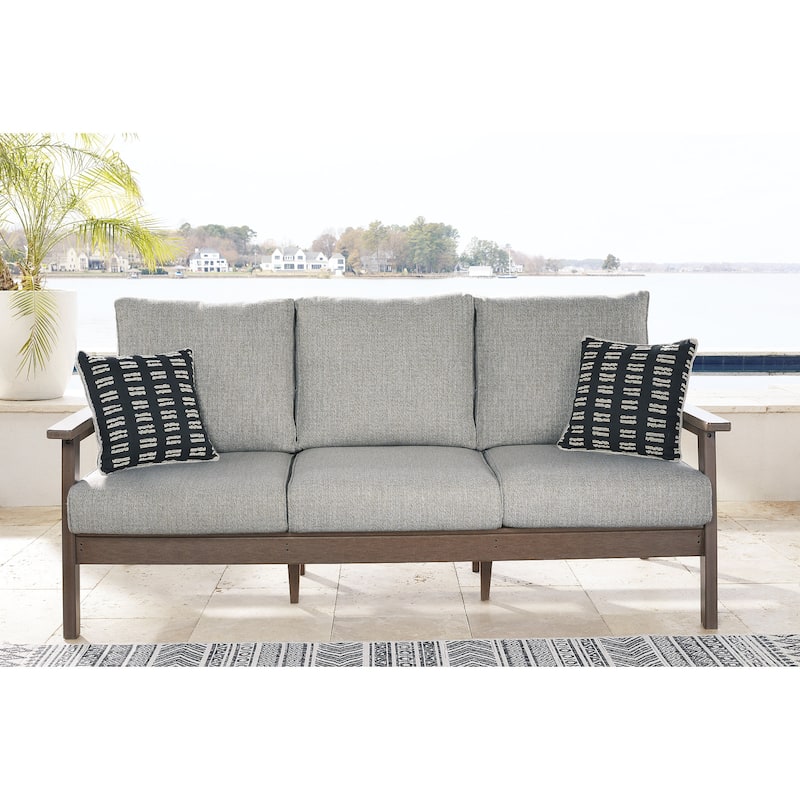 Signature Design by Ashley Emmeline Brown/Beige 2-Piece Outdoor Seating Package - 77.25" W x 28" D x 35.5" H