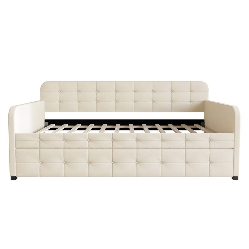 Clayfell Elyria Diamond Button Tufted Velvet Upholstered Daybed