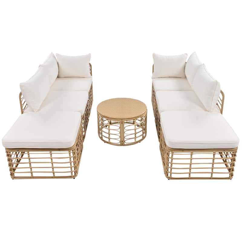 Tayla Modern Outdoor Patio Furniture Sectional Sofa Set by GDFStudio