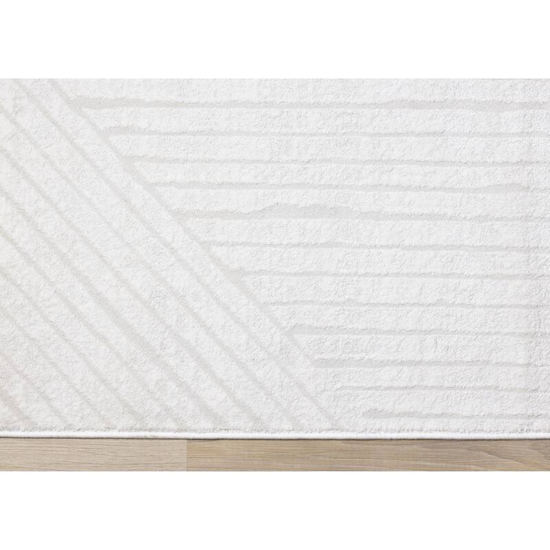 Alpine Rug Co. - Hudson Light Cream Subtle Lines Modern Area Rug