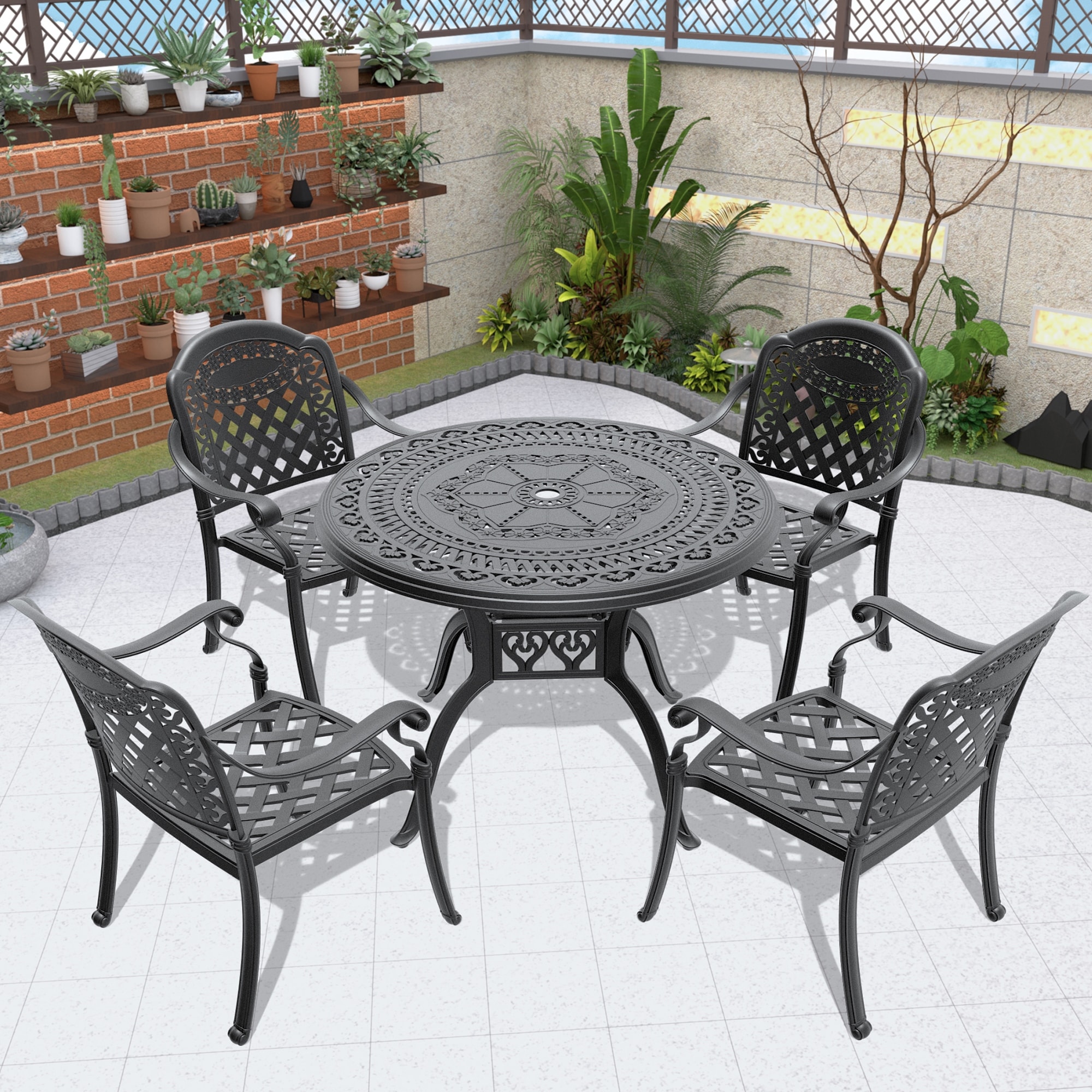 MFSTUDIO Cast Aluminum Bar Height Outdoor Bar Stools Set Of 2 Swivel Patio Chairs With Extra Wide Seat And Cushion Brown
