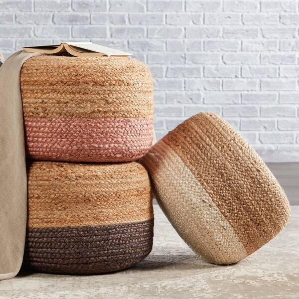 slide 2 of 25, The Curated Nomad Camarillo Modern Jute Pouf/ Floor Pillow