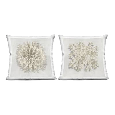 Stupell Distinct Natural Coral Decorative Printed Throw Pillow Design by Caroline Kelly (Set of 2)