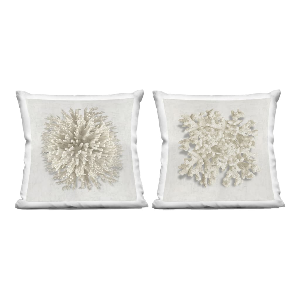 Stupell Distinct Natural Coral Decorative Printed Throw Pillow Design by Caroline Kelly (Set of 2)