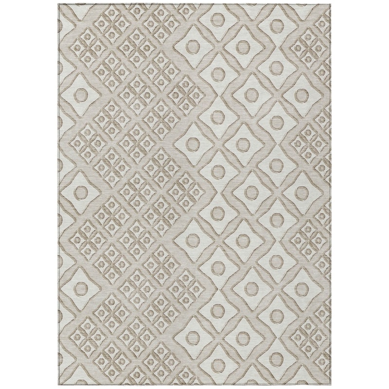 HomeRoots Geometric Transitional Rectangle Outdoor Rug