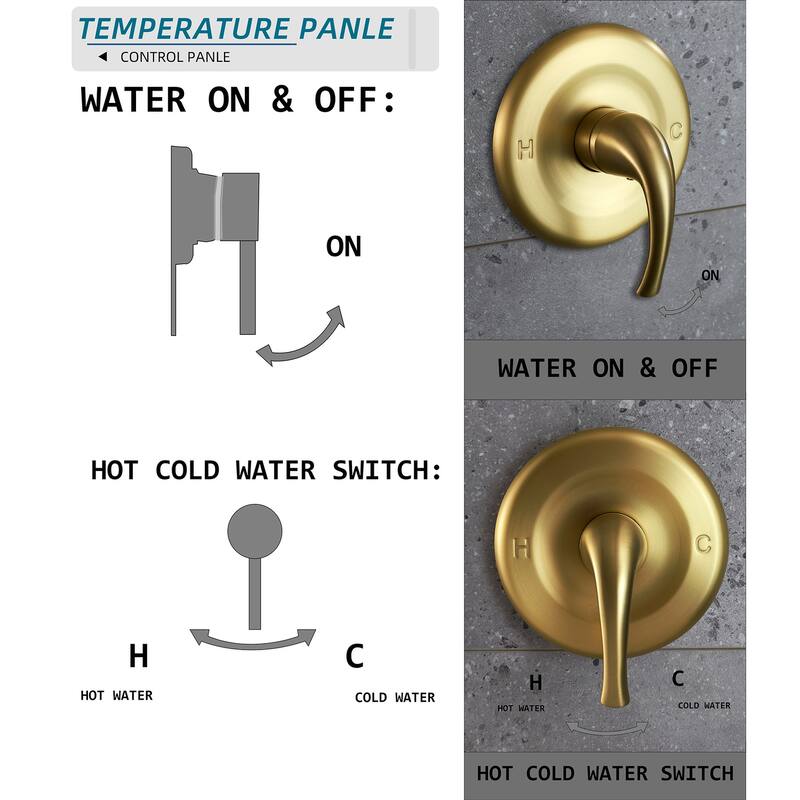 Shower Faucet Set with 5 in. Head Complete Shower System Matte Black
