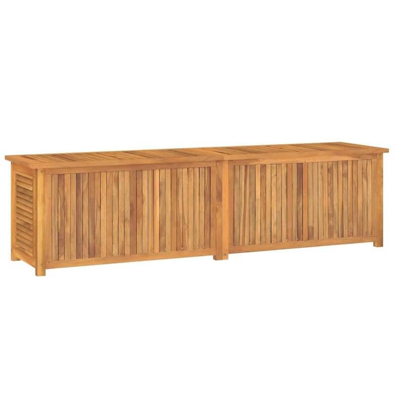 vidaXL Patio Storage Box Outdoor Cushion Storage with Bag Solid Wood Teak
