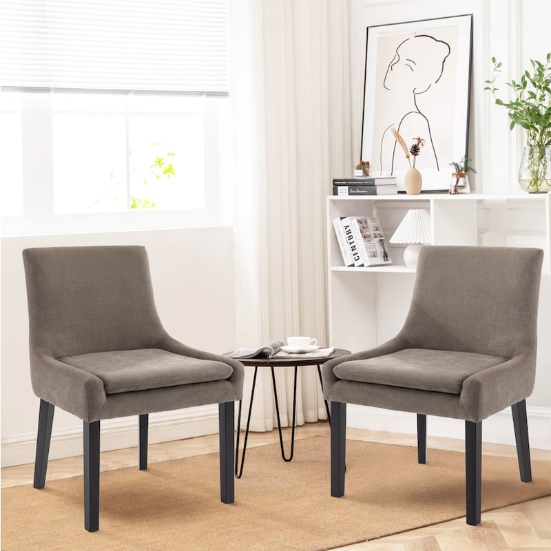 Mid-Century Modern Corduroy Upholstered Dining Chairs with Solid Wood Legs,Set of 2/4/6