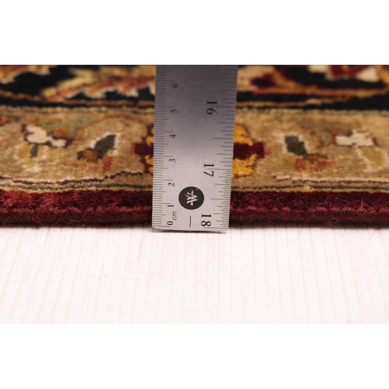 ECARPETGALLERY Hand-knotted Mirzapur Dark Red Silk, Wool Rug - 5'10 x 8'10