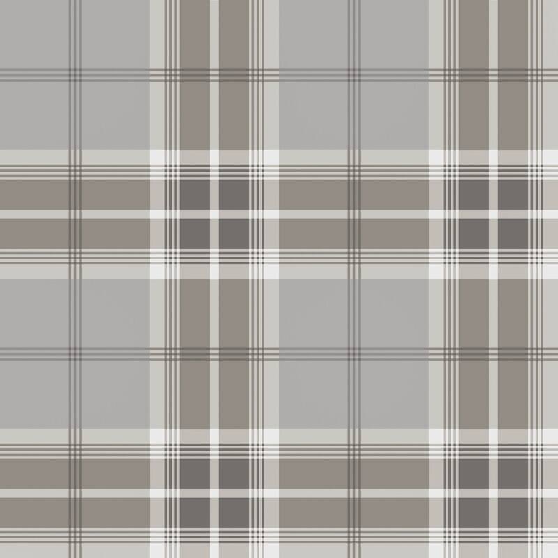 Advantage Sala Neutral Plaid Wallpaper - Grey